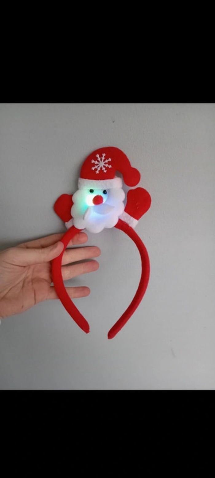 Serre tête père Noël lumineux - photo numéro 2