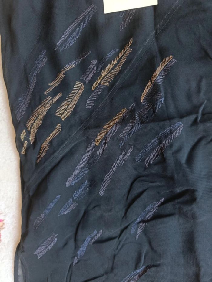 Tunique Robe courte d'été Nitya noir or 40 neuve soie Par dessus maillot de bain - photo numéro 7