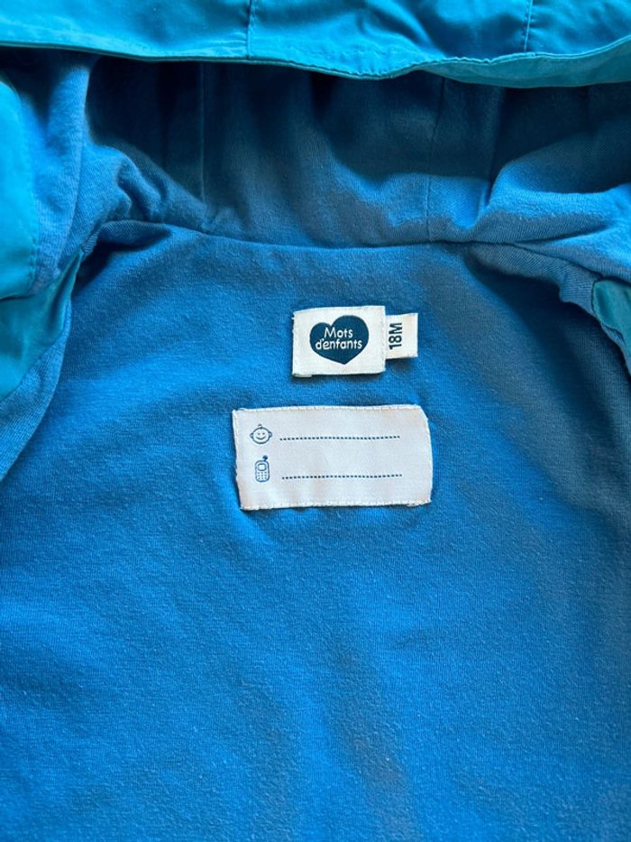 Veste parka imperméable ciré pluie Mots d’enfants 18 mois - photo numéro 3