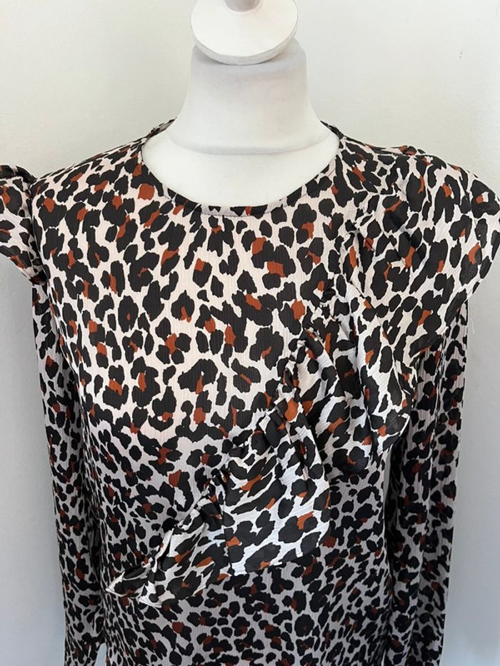 Blouse motif léopard mango M - photo numéro 3