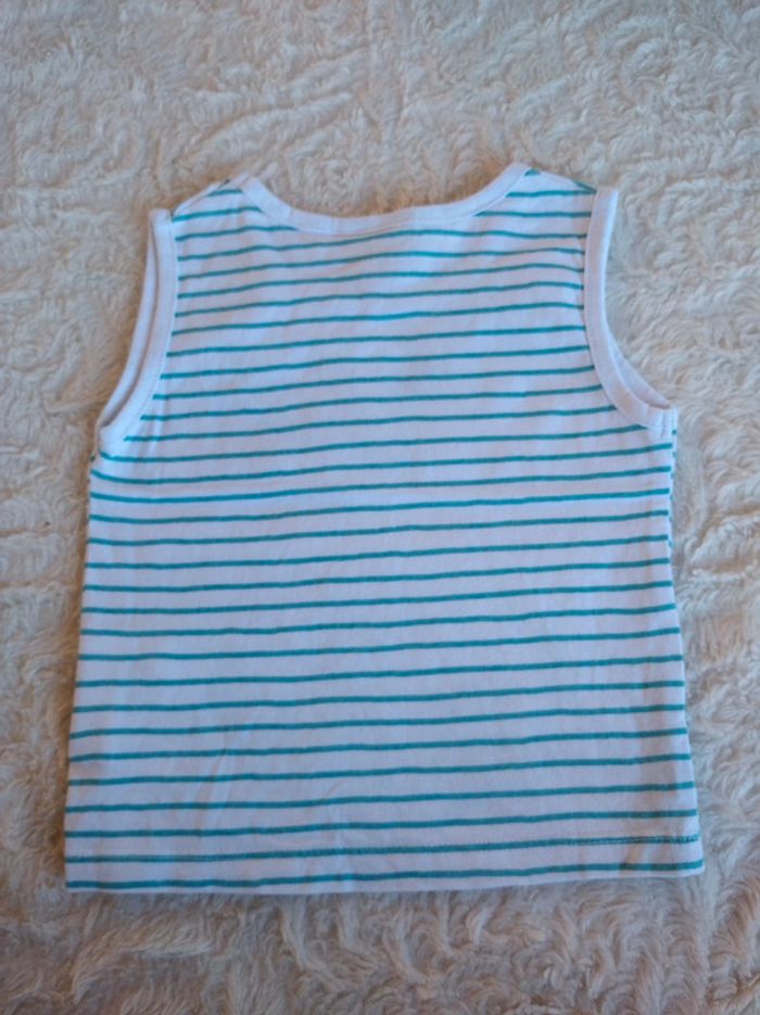 Débardeur tee shirt sans manche Garçon 9 mois Happy Boy Pommette 100% coton - photo numéro 8