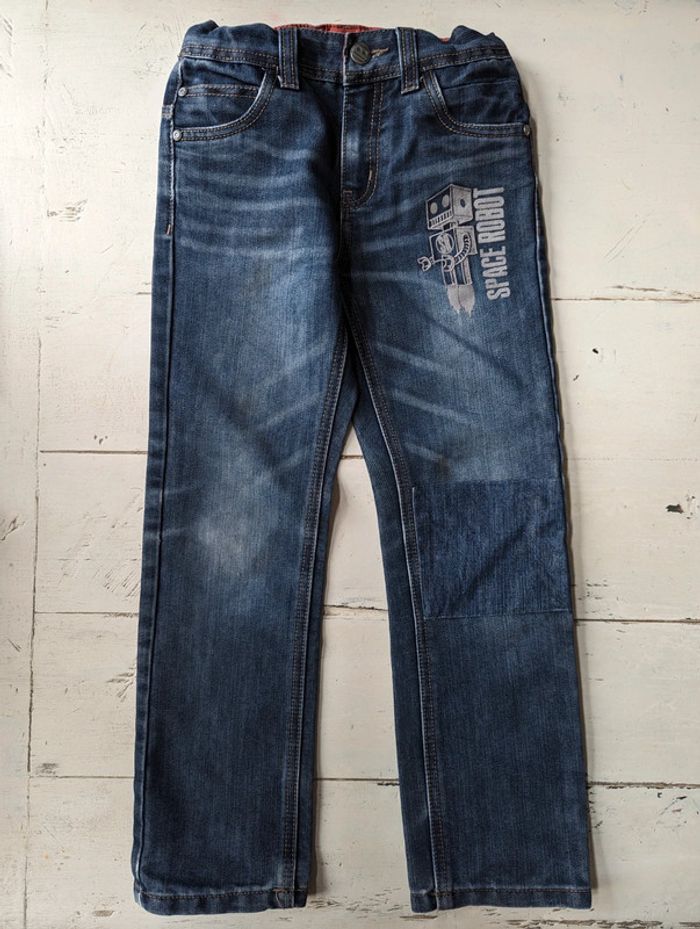 Jean bleu motif robot garçon taille 8 ans