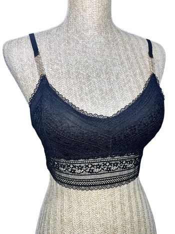Brassière Bixtra en dentelle noire avec strass Taille S/M Neuf