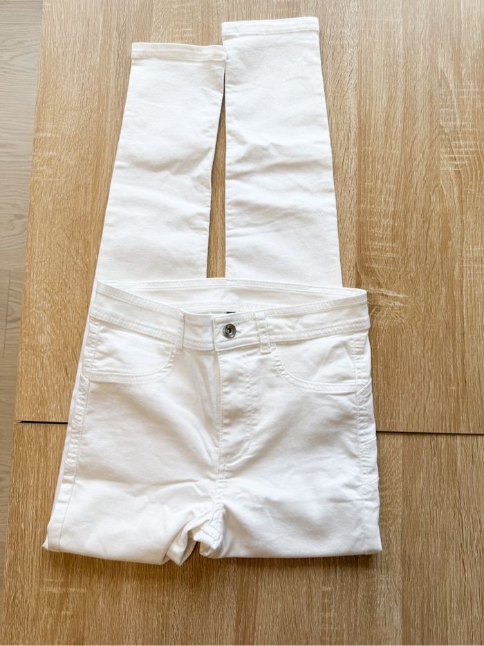 Jean slim blanc taille haute calzedonia taille 36 S - photo numéro 3