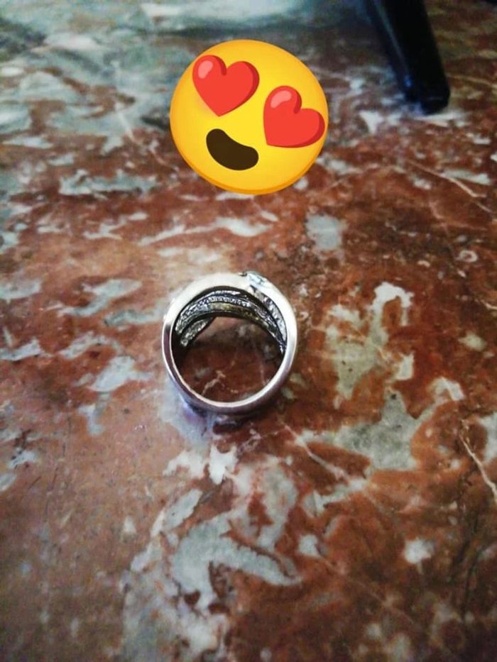 Bague à diamants couleur argent 16,9 mm - photo numéro 9