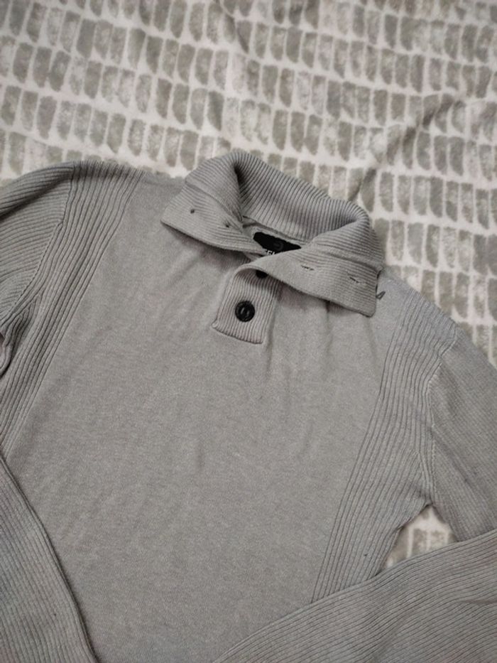 Pull fin col roulé camionneur gris Deeluxe taille 40 L - photo numéro 4