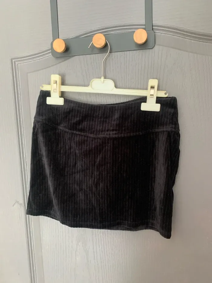 Mini jupe noir velour côtelé H&M - Taille XS