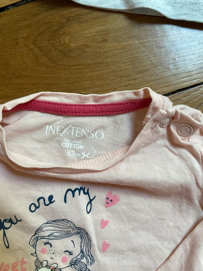 Lot 2 T-shirts manche longue InExtenso 3 mois - photo numéro 2