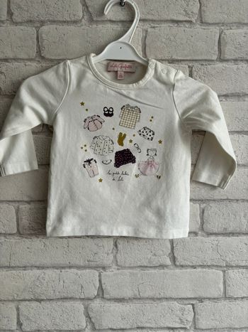 Tee shirt manche longue lili gaufrette taille 1 ans