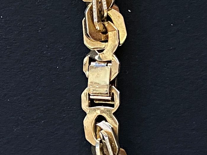 Collier doré chaîne grosses mailles rectangulaires - photo numéro 5