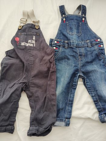 Lot de 2 salopettes 12 mois 