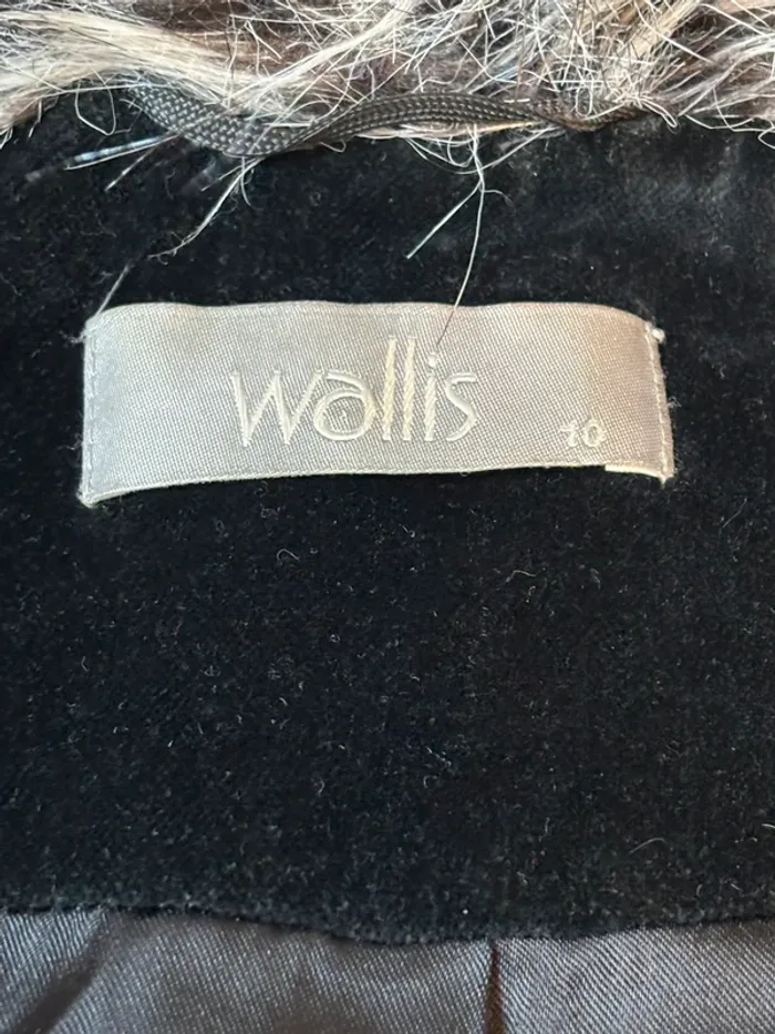 Superbe manteau long vintage style 70/80 Wallis en velours noir et fausse fourrure L/XL - photo numéro 5