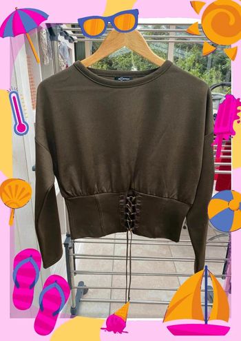Pull d'hiver lacets kaki S 36