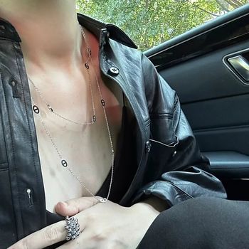 Collier long nez de cochon acier inoxydable tendance