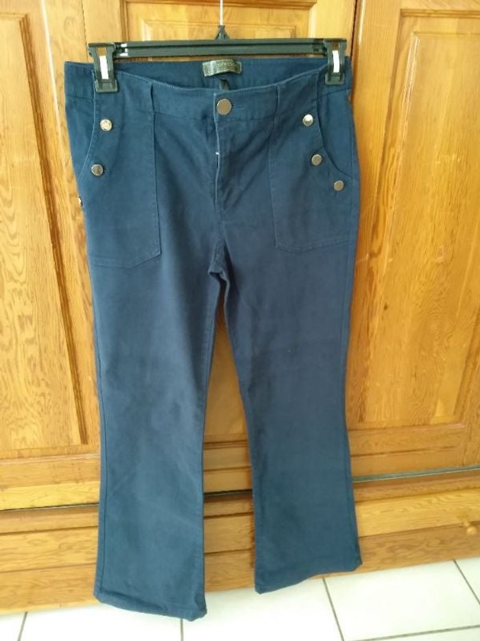 Pantalon large bleu