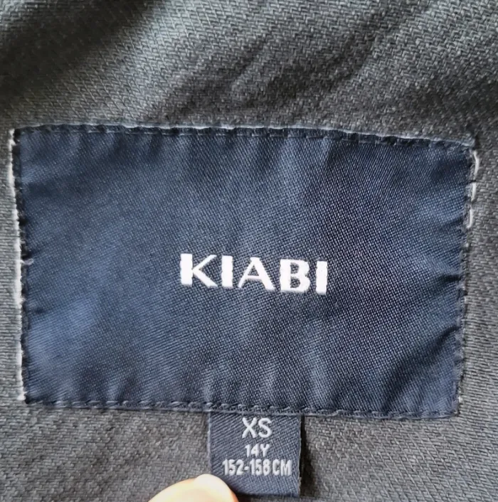 Veste en jean bleu pétrole gris Kiabi Taille XS ou 34 - photo numéro 8