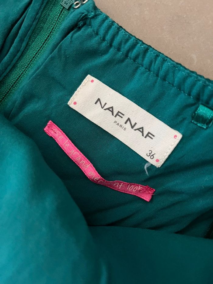 Robe bustier verte Naf Naf S comme neuve - photo numéro 3