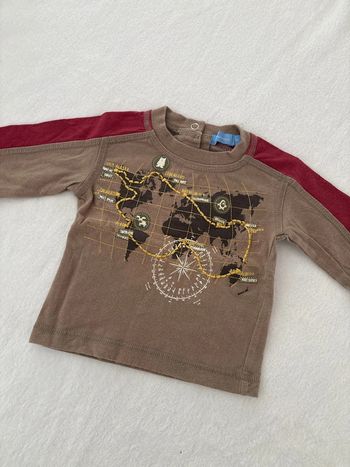 Tee shirt carte du monde 3 mois