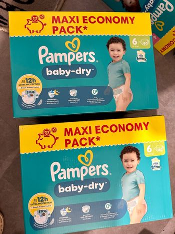 2 MAXI packs Pampers baby dry 6 