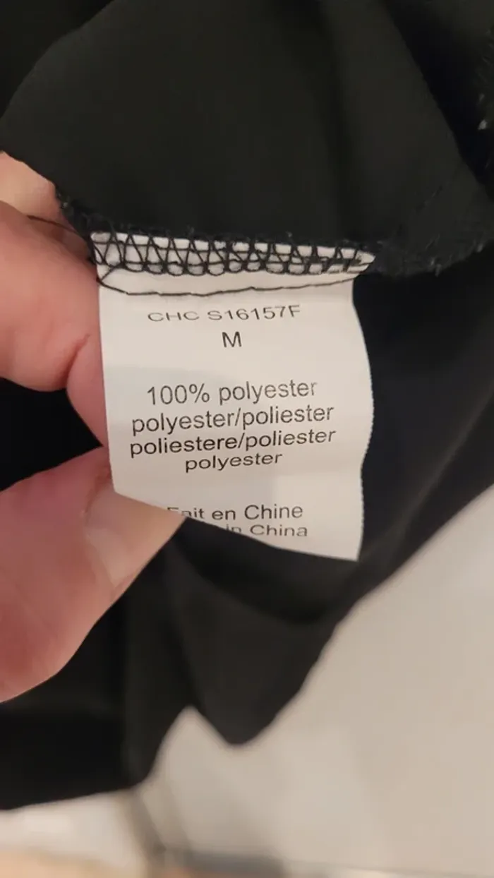 Blouse cache cœur noire ligne épaule dorée - photo numéro 6