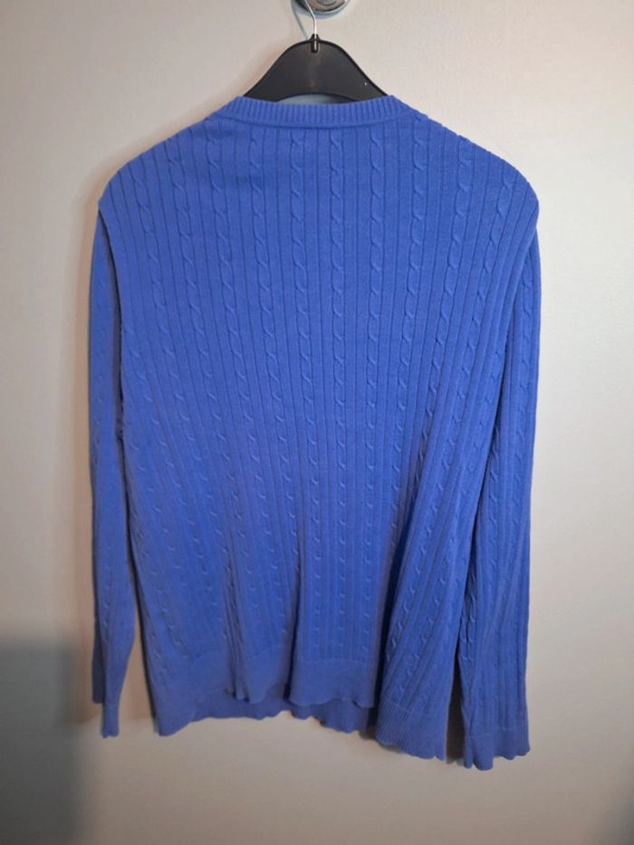Pull torsadé tommy hilfiger col V violet femme - taille 2xl - photo numéro 8