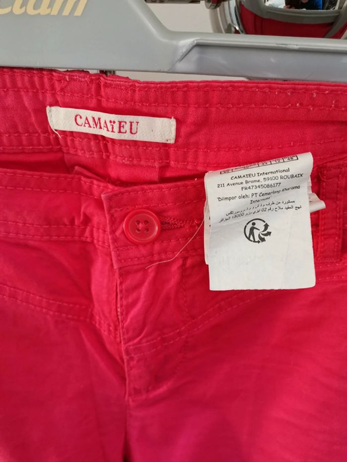 Pantalon 7/8 Camaïeu Fuschia T40 - photo numéro 2