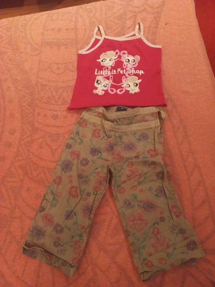 Ensemble LPS et Sergent Major, débardeur été pantalon fleuri