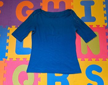 T-shirt manches longues bleu marine, ici et maintenant, taille M/L (38/40)