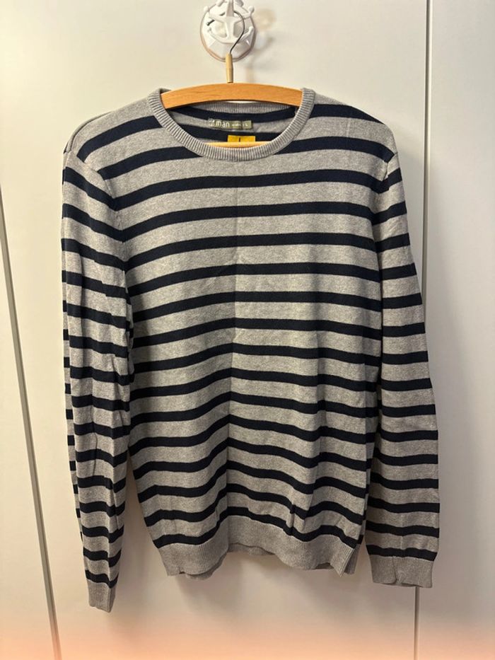 Pull léger rayures homme