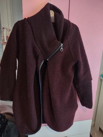 Gilet manteau épais bordeaux