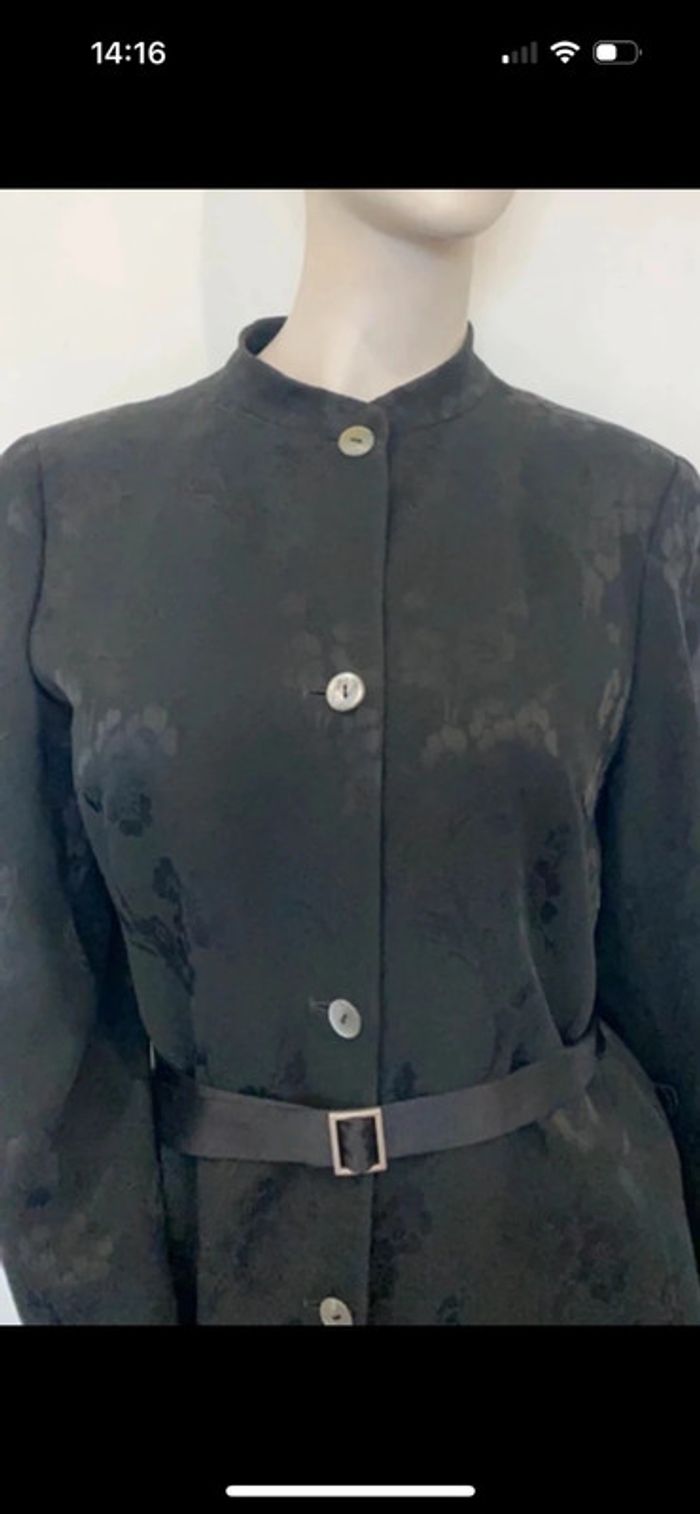 Magnifique longue robe veste neuve noire motif fleurs Épisode taille 42 - photo numéro 3
