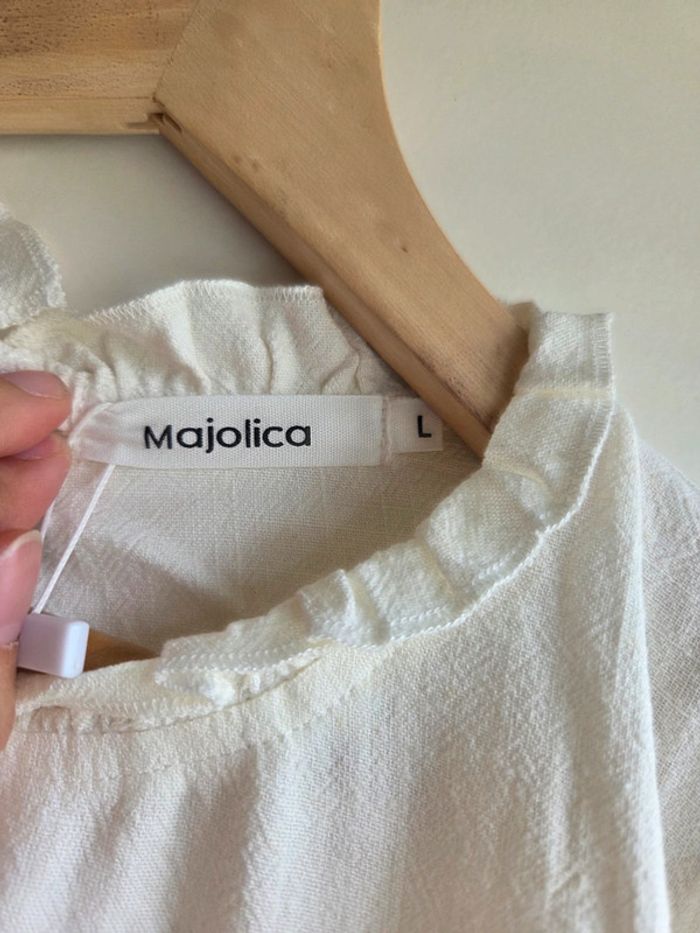 Blouse majolica blanche taille L - neuve avec étiquette - photo numéro 4