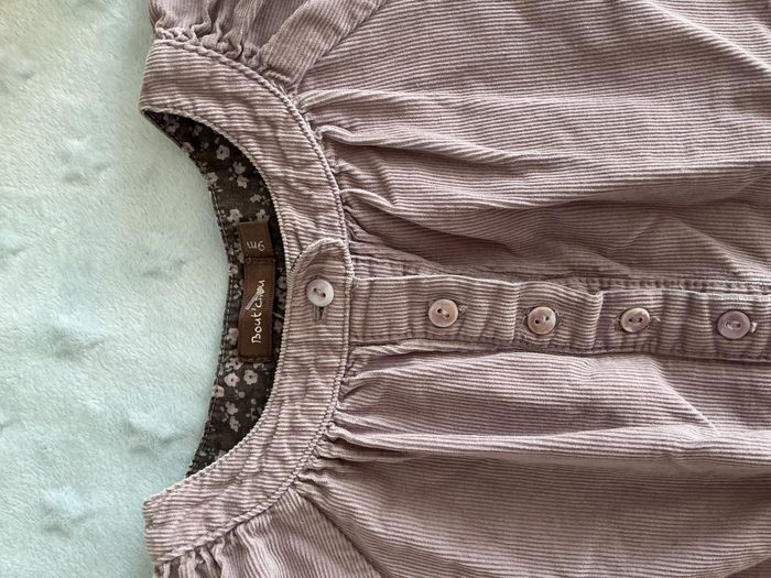 robe manches courtes en velours violet gris 9 mois bout'chou - photo numéro 7