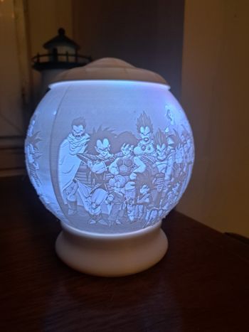 Veilleuse boule en lithophanie