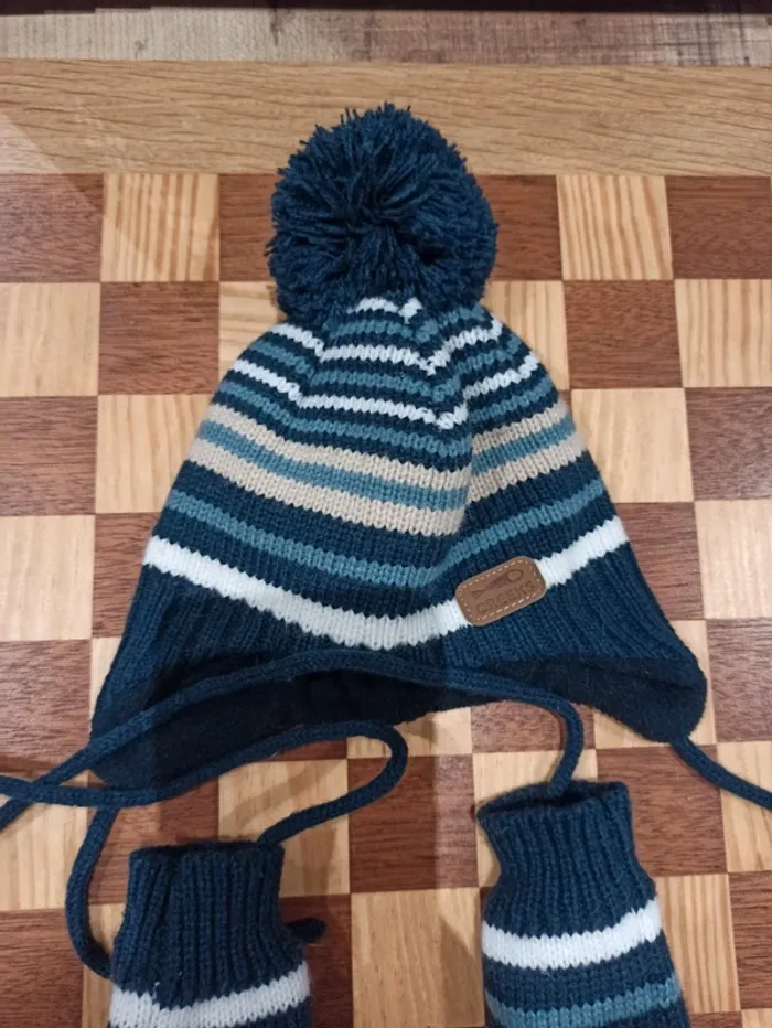 Ensemble bonnet et gants creeks 6-12 mois garçon - photo numéro 3