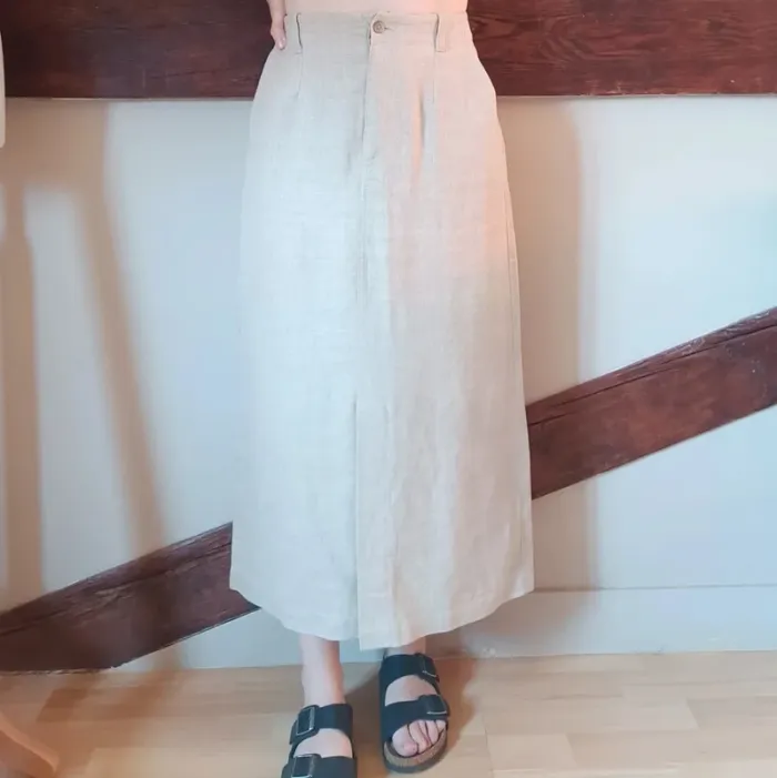 Jupe lin épais beige Autre Ton