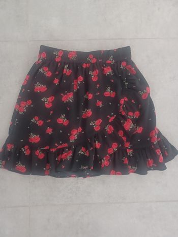 Jupe fleuri noir