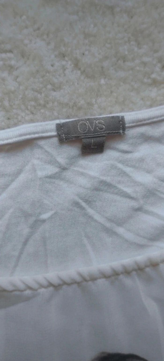 T-shirt OVS manches courtes L blanc avec femme - photo numéro 2