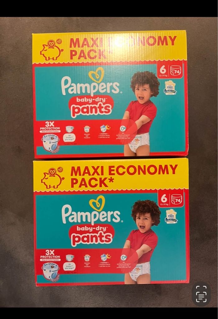 Pampers 6 pants XXL : 2 cartons