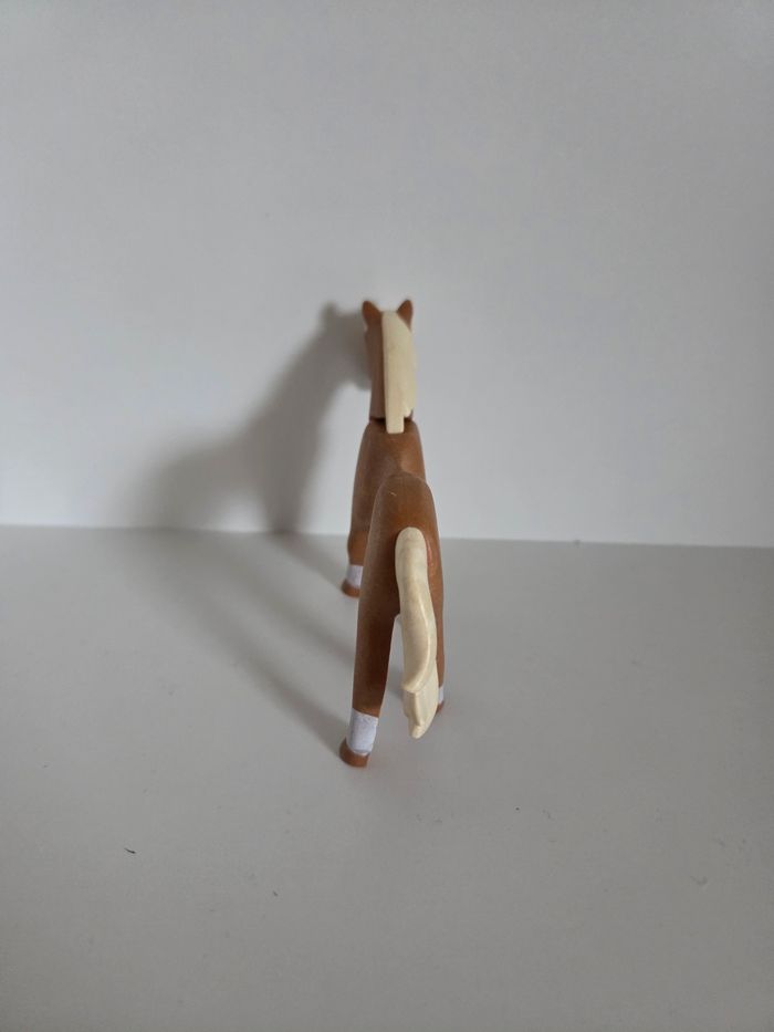 Figurine Cheval Playmobil  Marron Crinière et Queue Blanches - Bon état - photo numéro 2