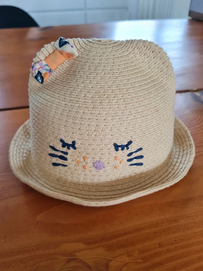 Chapeau de Paille bébé fille T1 40cm
