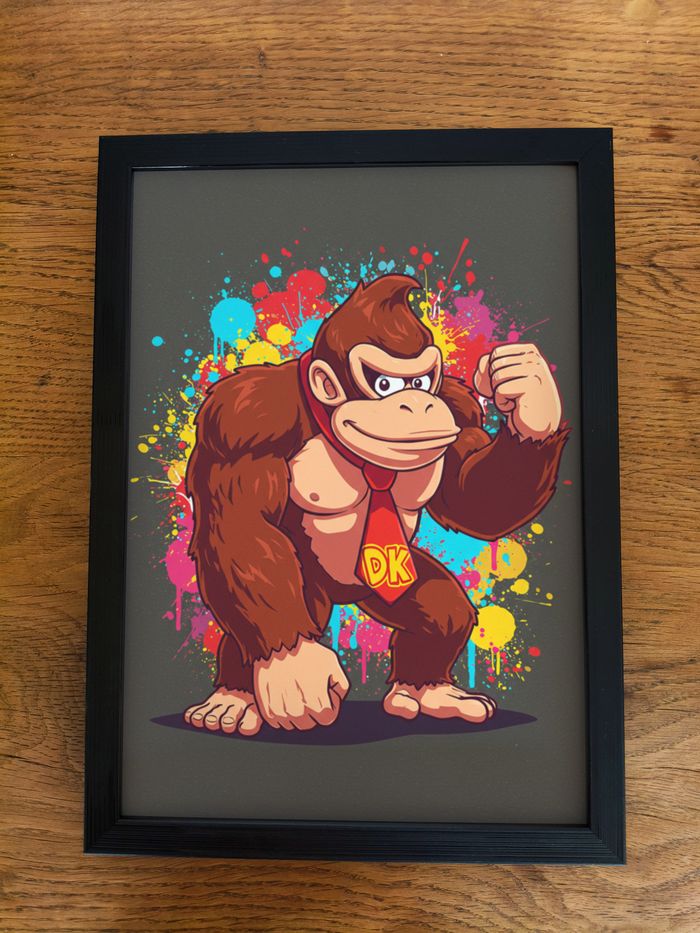 Affiche poster A4 (21×29,7 cm) Donkey Kong Mario street art coloré déco murale chambre gamer - photo numéro 3
