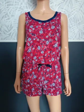 Pyjama Combi short fleuri M (38) R*386