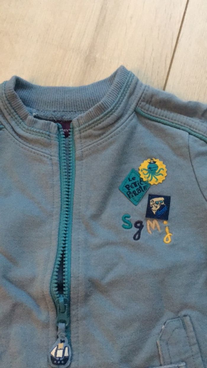 Gilet sergent major bleu 9 mois - photo numéro 3