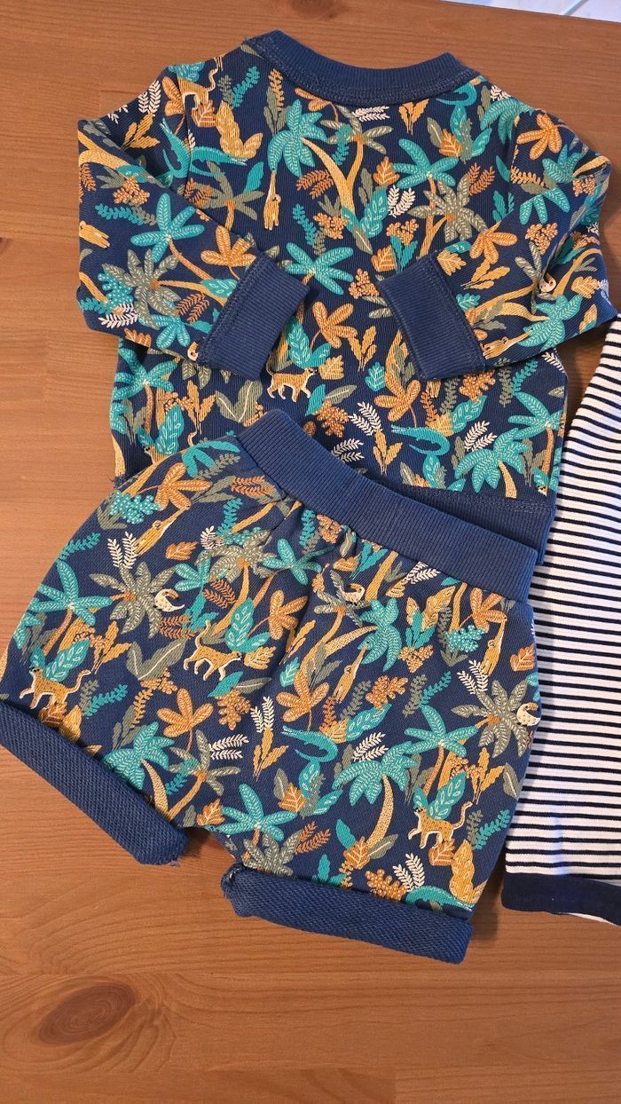 (NEUFS non portés) 🥰🤩💙ensemble sweat et short,salopette 3mois Garçon 🥰💙💙 - photo numéro 4