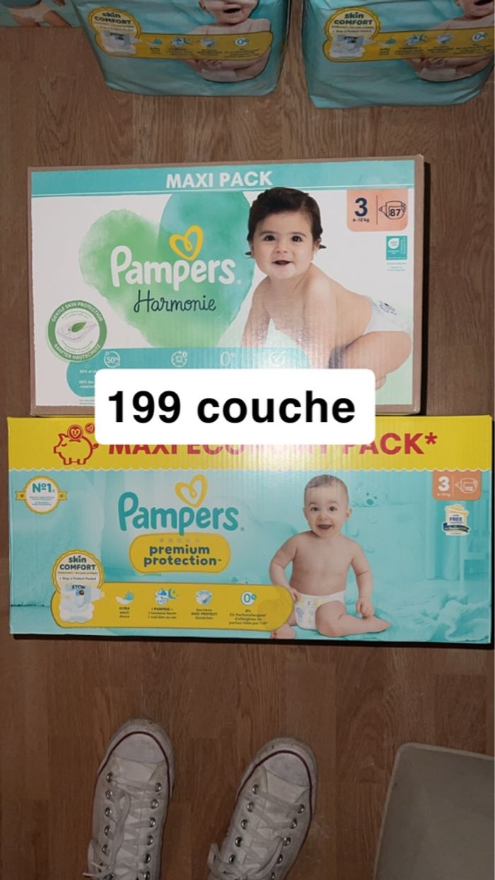 2 carton Couche Pampers taille 3