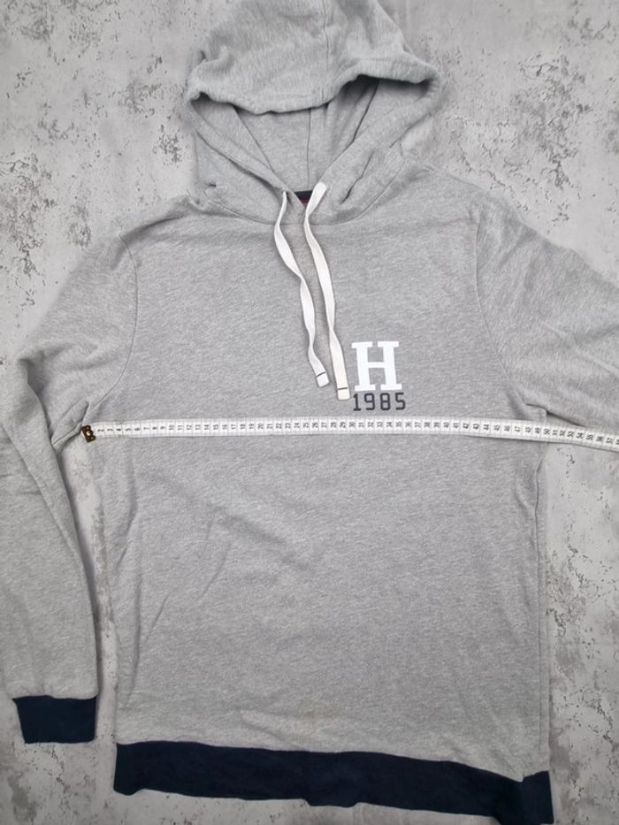 Sweat à capuche Tommy Hilfiger gris – Taille M Femme (mesures en photos) - photo numéro 7
