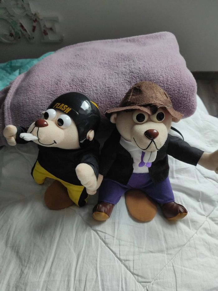 Lot de 2 peluches castor