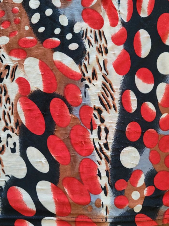 Tunique manches courtes à motifs rouge noir blanc et léopard Hong Hong Taille 46 - photo numéro 18