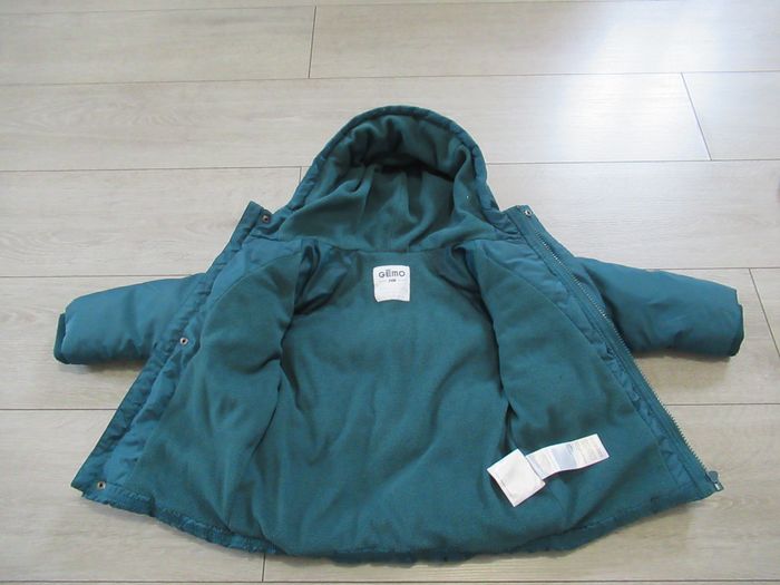 Manteau doudoune à capuche vert taille 24 mois Gémo - photo numéro 4